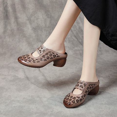 Women's Outer Wear Summer Mid Soft Bottom Ethnic Heels