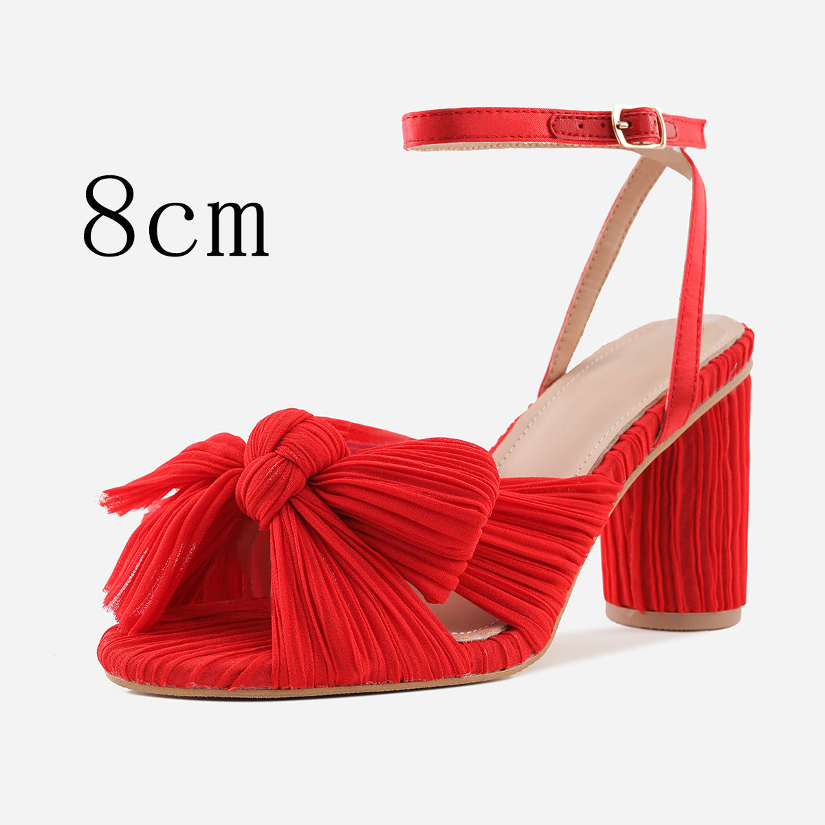 New Stylish French Thick Bowknot Heels