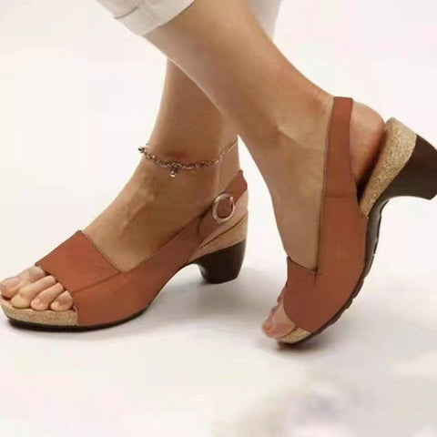 Trendy Creative Women's Spring Buckle Chunky Heels