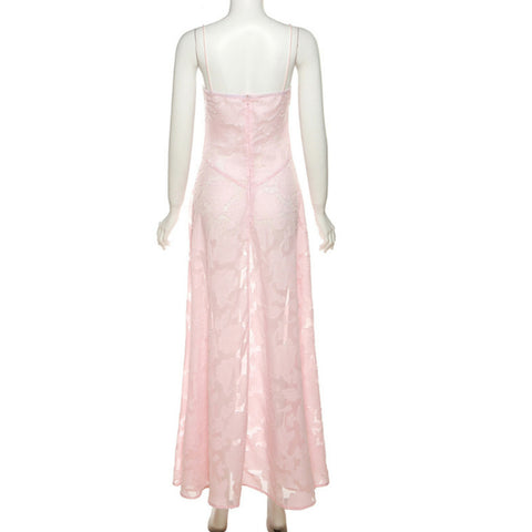 Sheer Fitted Holiday Floral Dress