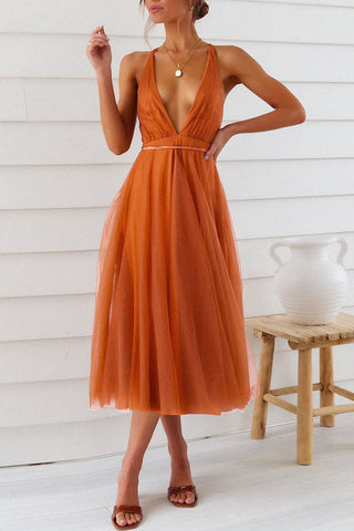 Tonight's the Night Lace Dress - Orange