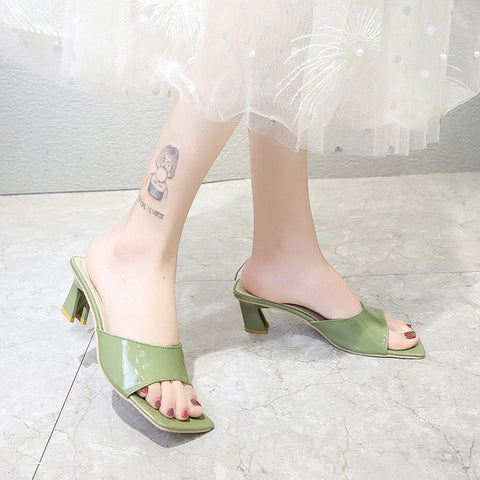 Women's Summer Korean Style Square Toe Heels