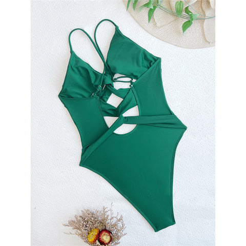 Eliza Tummy Cut Out Cross Back One Piece Swimsuit