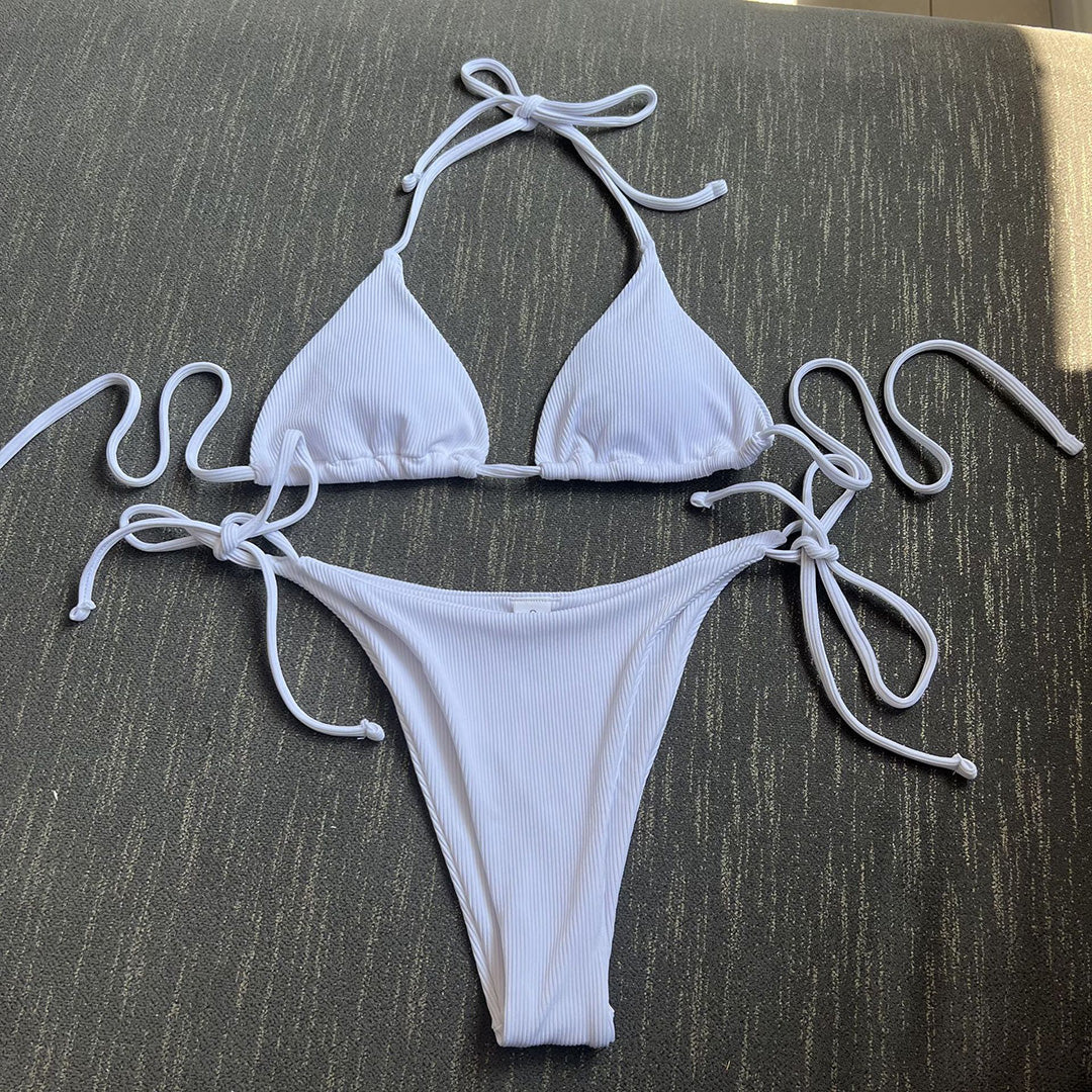 Angelina Halter Ribbed Bikini