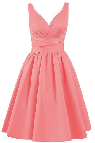 Pink Sleeveless A-Line Party Homecoming Dress