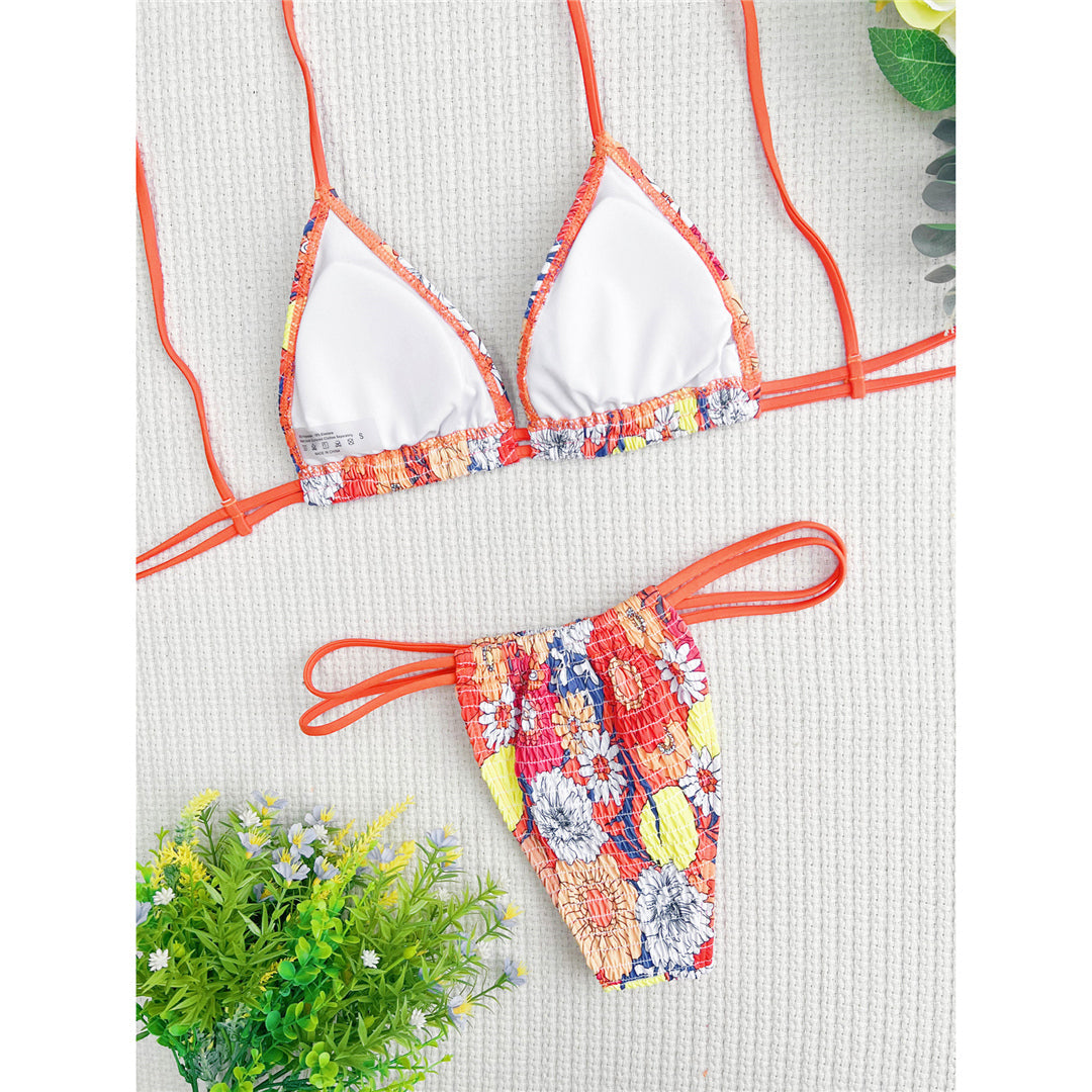 Anita Flower Printed Wrinkled Bikini