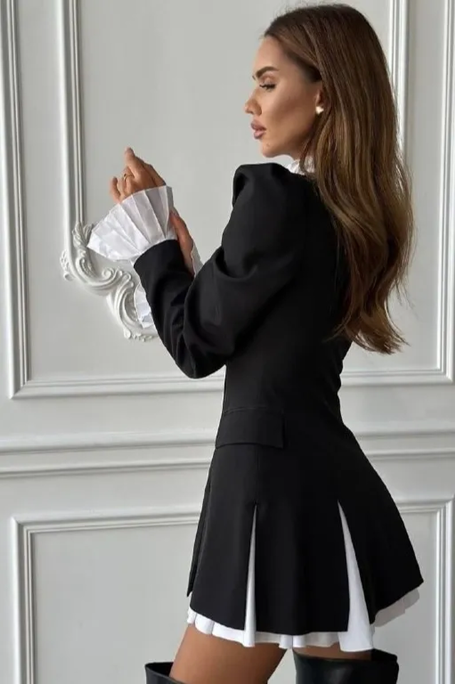 Mandy Long Sleeve Ruffle Shirt Dress