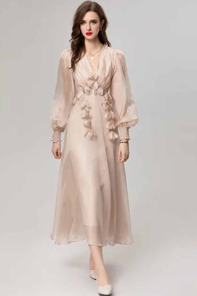 Floral Embellished Midi Dress
