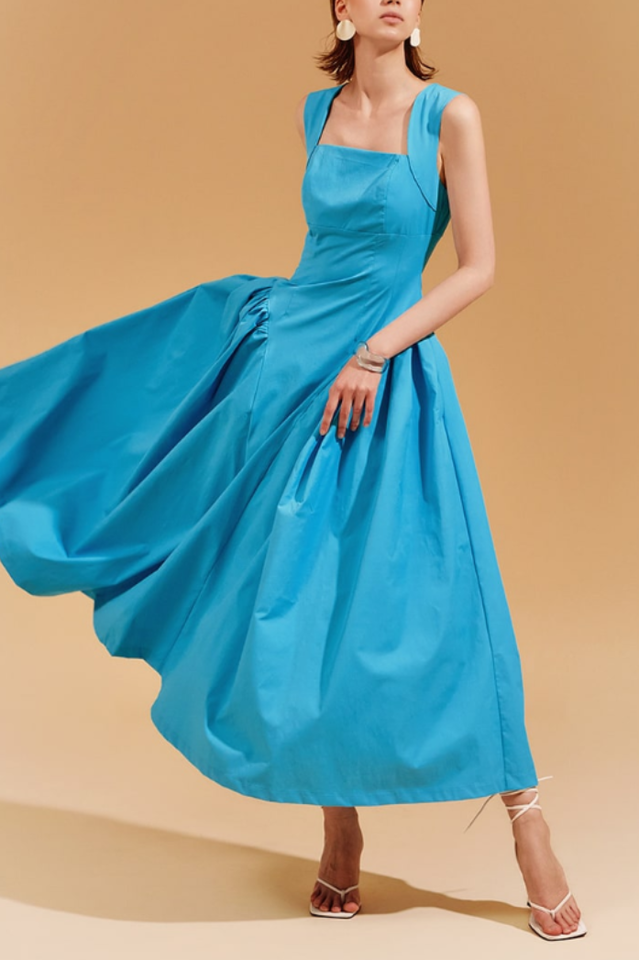 Anna Square Neck Midi Dress