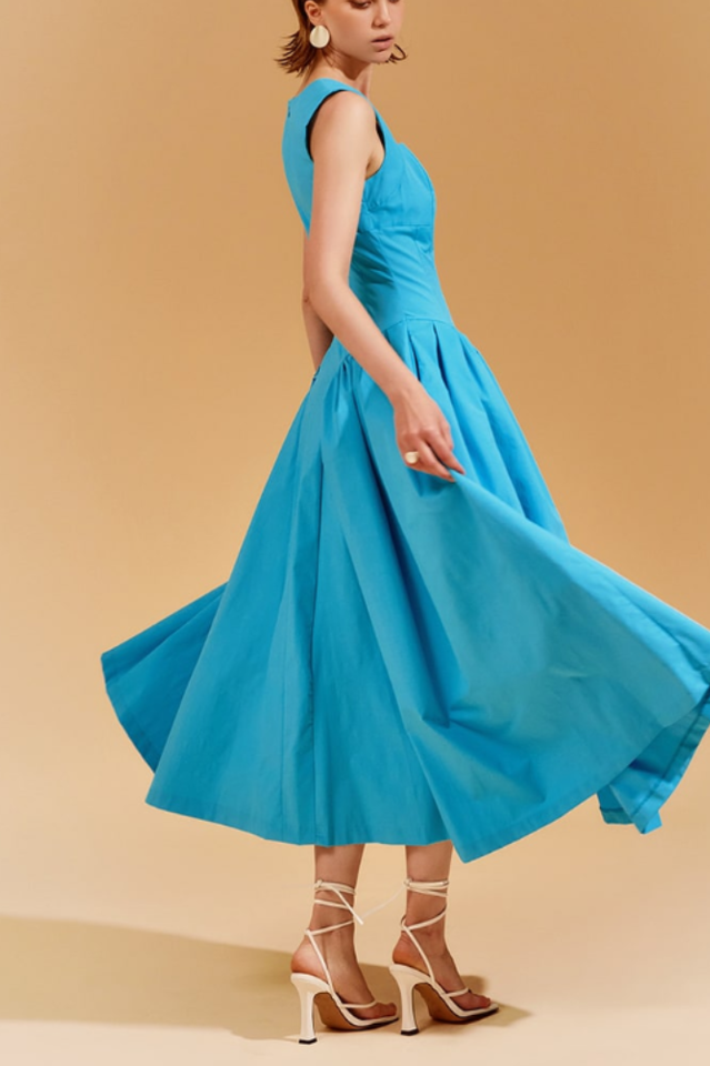 Anna Square Neck Midi Dress