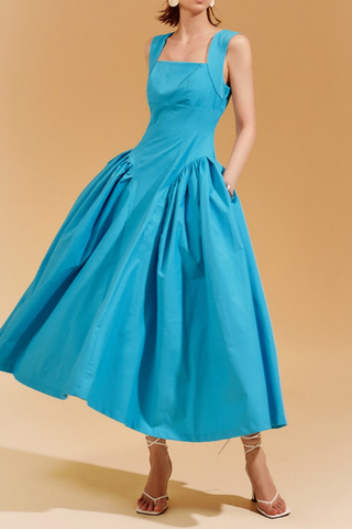 Anna Square Neck Midi Dress
