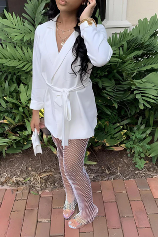 Fish Net Slit Rhinestone Pants