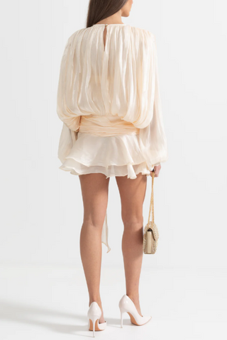 Ruffled Mini Dress With Flowing Silhouette
