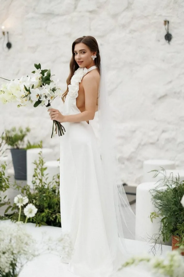 Isabel Halterneck Floral Applique Maxi Dress