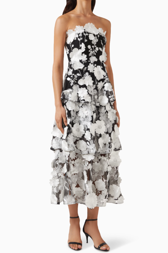 Selene Maxi Tiered 3D Dress