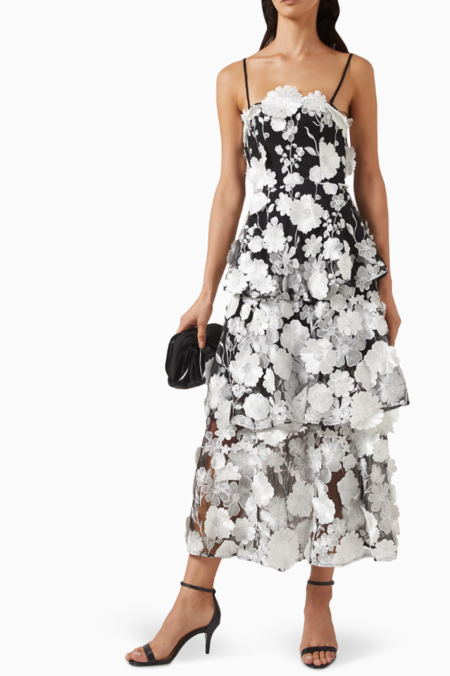Selene Maxi Tiered 3D Dress