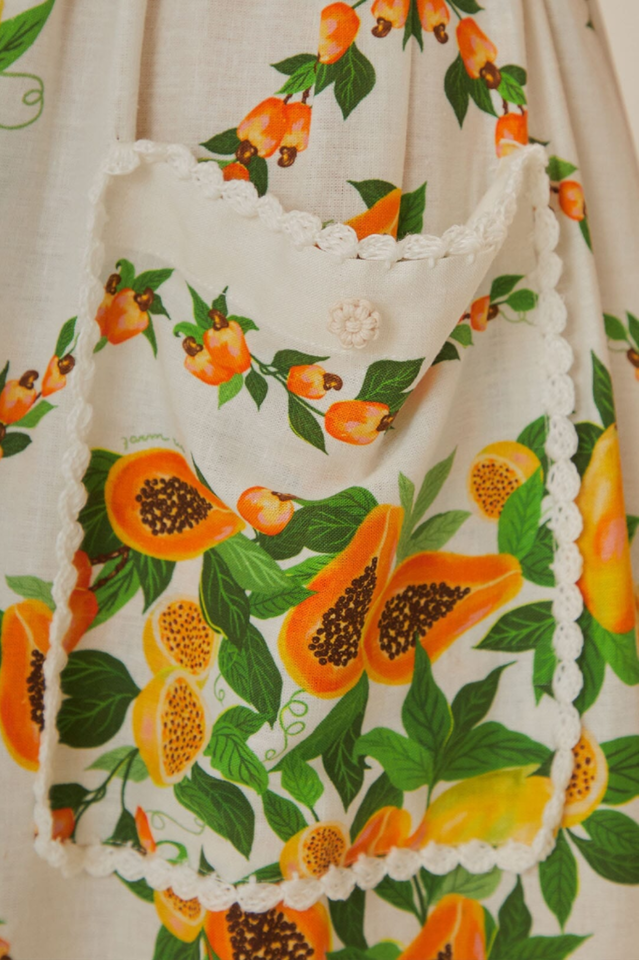 Papaya Salad Scarf Print Maxi Sundress