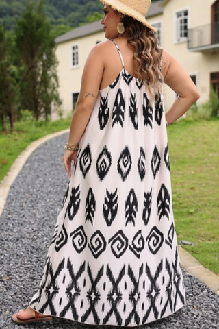 Printed A-Line Maxi Dress