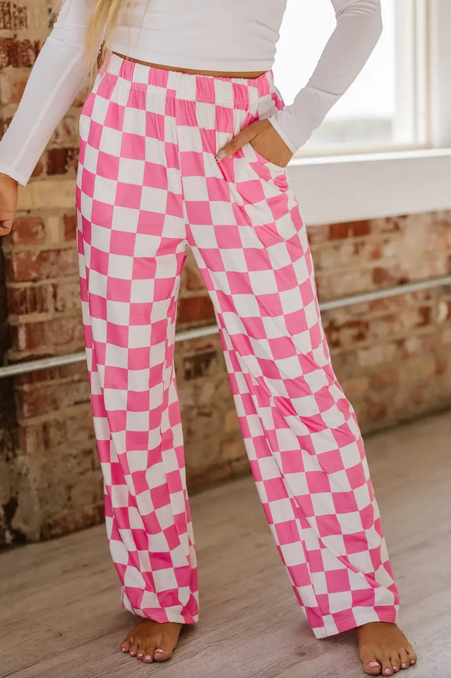 Pep Talk Checker Knit Pants