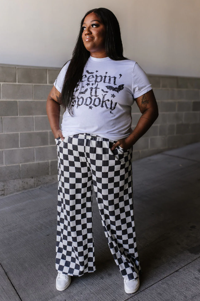 Pep Talk Checker Knit Pants