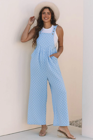 Check Yourself Wide Leg Overalls