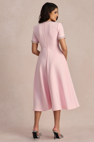 Zoe Bowknot Crystal-Embellished Midi Dress