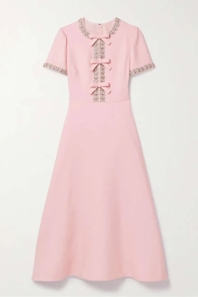 Zoe Bowknot Crystal-Embellished Midi Dress