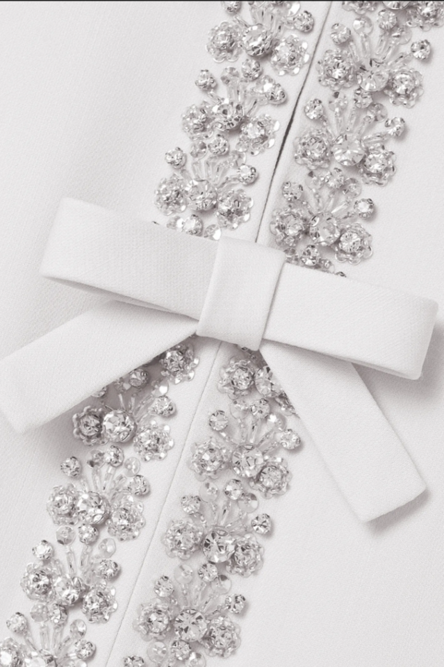 Zoe Bowknot Crystal-Embellished Midi Dress