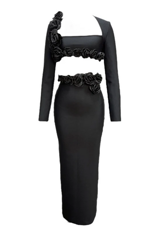 Dellis Flower Bandage Skirt Set