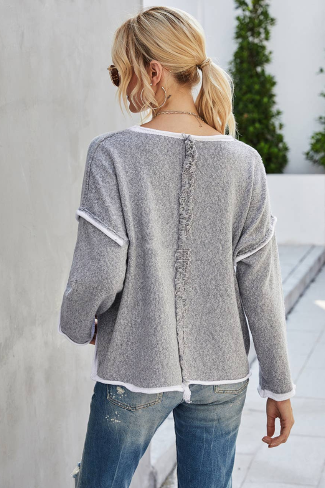 Crew Neck Pullover Long Sleeve Sweater