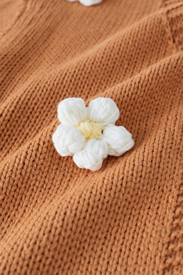 Fall In Daisy Oversized Knit Cardigan