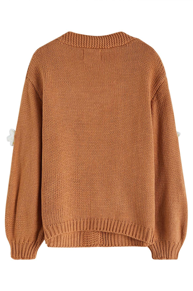 Fall In Daisy Oversized Knit Cardigan