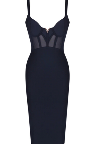 Structured Mesh Midi Dress