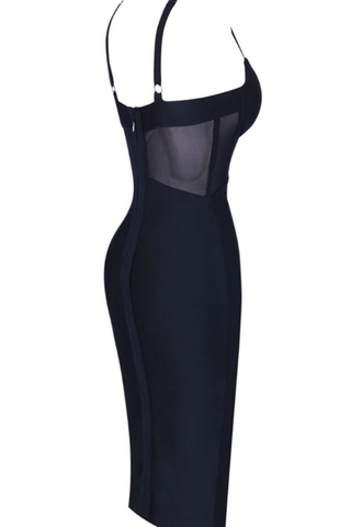 Structured Mesh Midi Dress