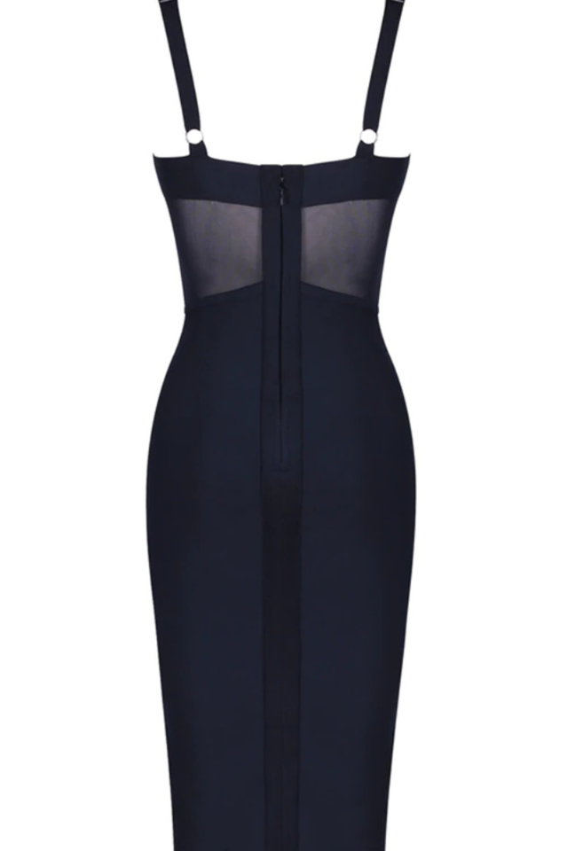 Structured Mesh Midi Dress