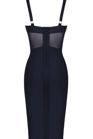 Structured Mesh Midi Dress