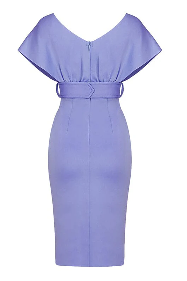 Off The Shoulder Belt Midi Dress