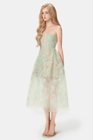 Pink Beaded Lace Dress