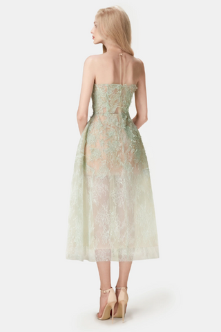 Pink Beaded Lace Dress