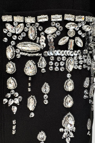 Crystal Sequin Maxi Coat Dress