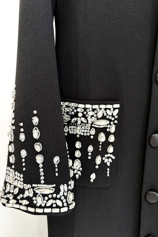 Crystal Sequin Maxi Coat Dress