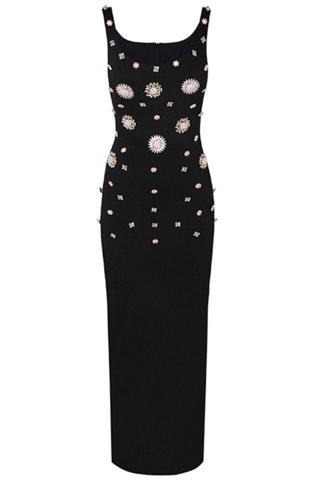Dismas Rhinestone Ruched Dress