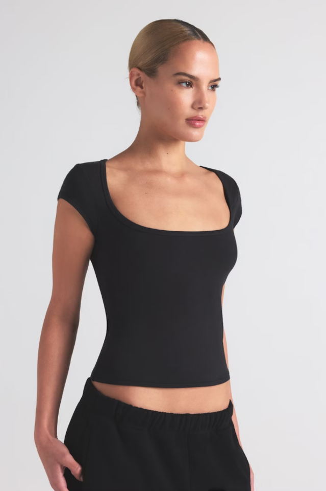 SKIMS Cotton Jersey Scoop Neck T-Shirt
