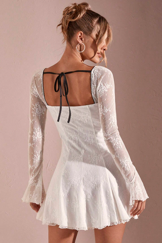 Ruffled Hem Pleated Dress