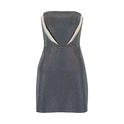 Midnight Haze Rhinestone Bodycon Mini Dress