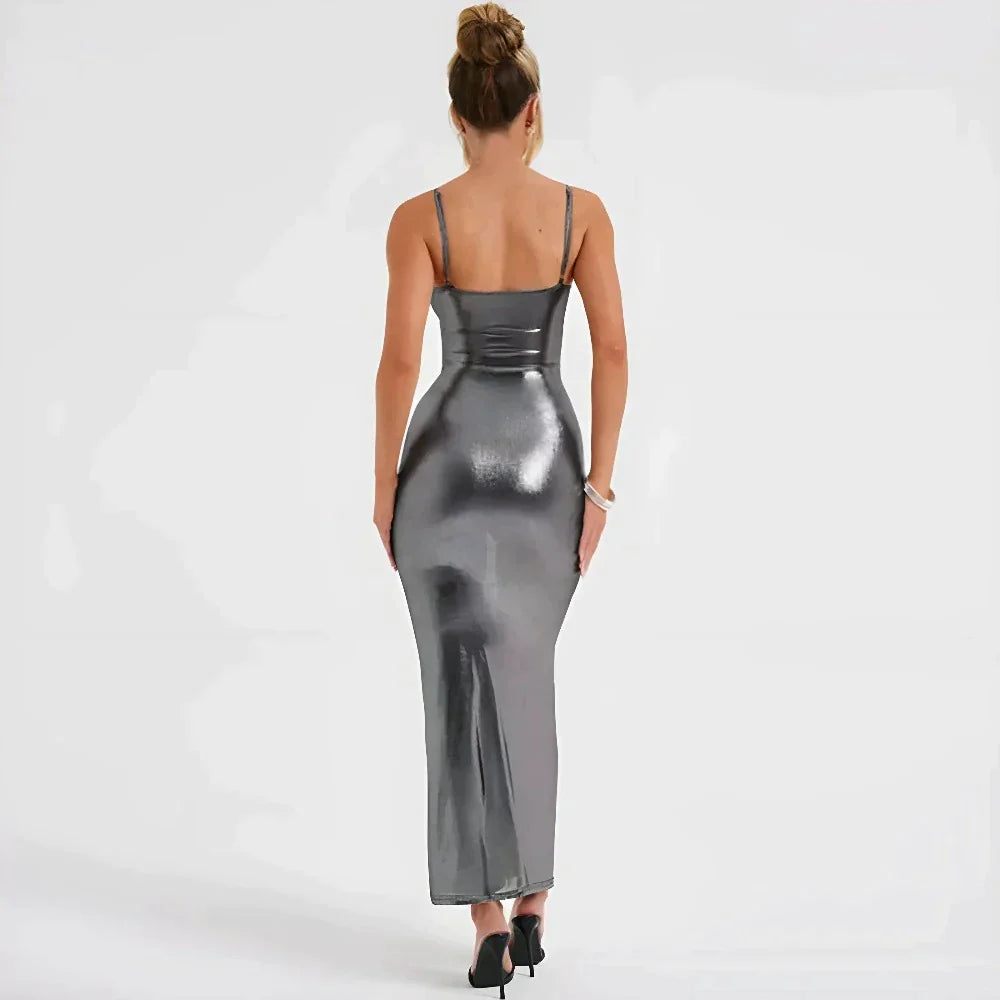 The Language Of Love Metallic Maxi Dress