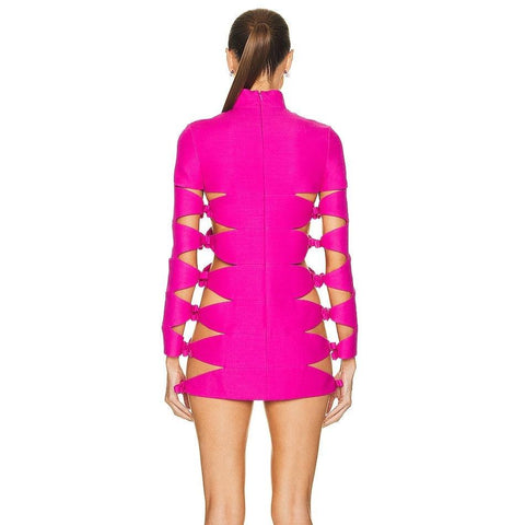 Neon Nymph Bandage Cutout Mini Dress