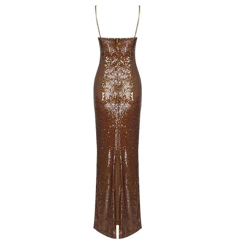 Brown Sugar Sequined Maxi Dress