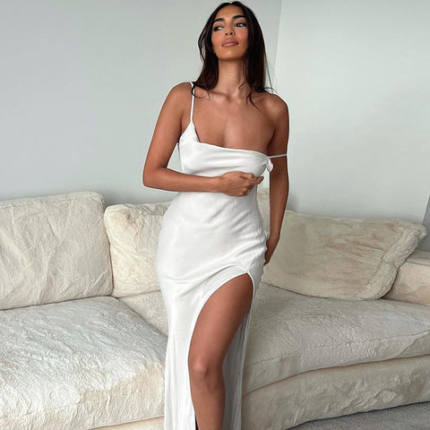 That's Vogue Satin Slit Maxi Dress