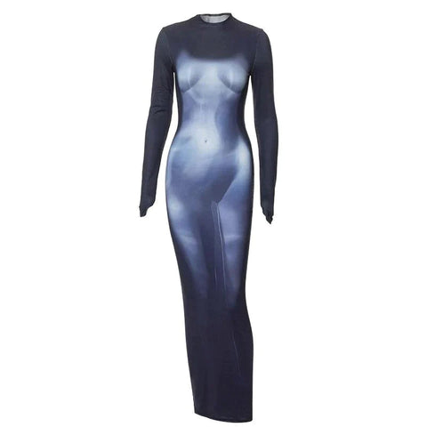 Express Yourself Long Sleeve Bodycon Maxi Dress